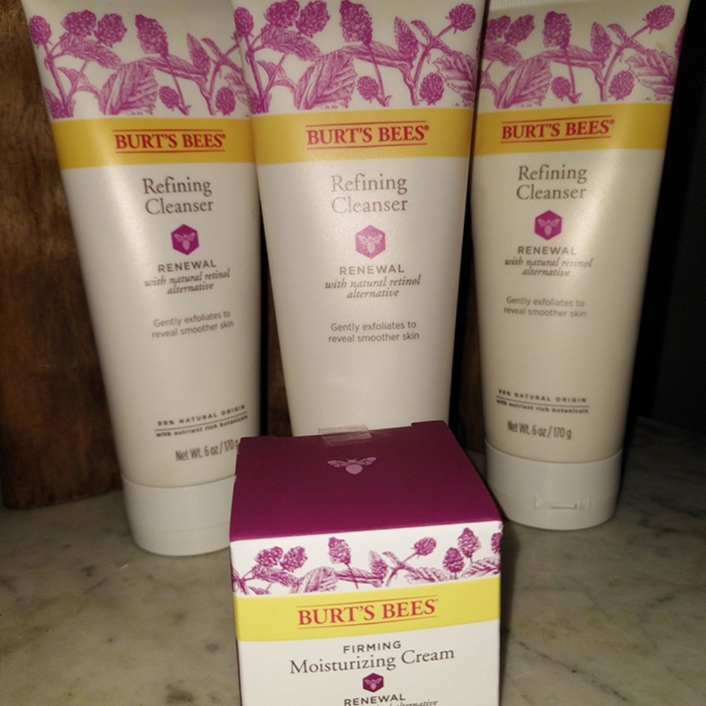 Lot 4 NIB Burt's Bees Bakuchiol Renewal Cleanser Moisturizing Cream